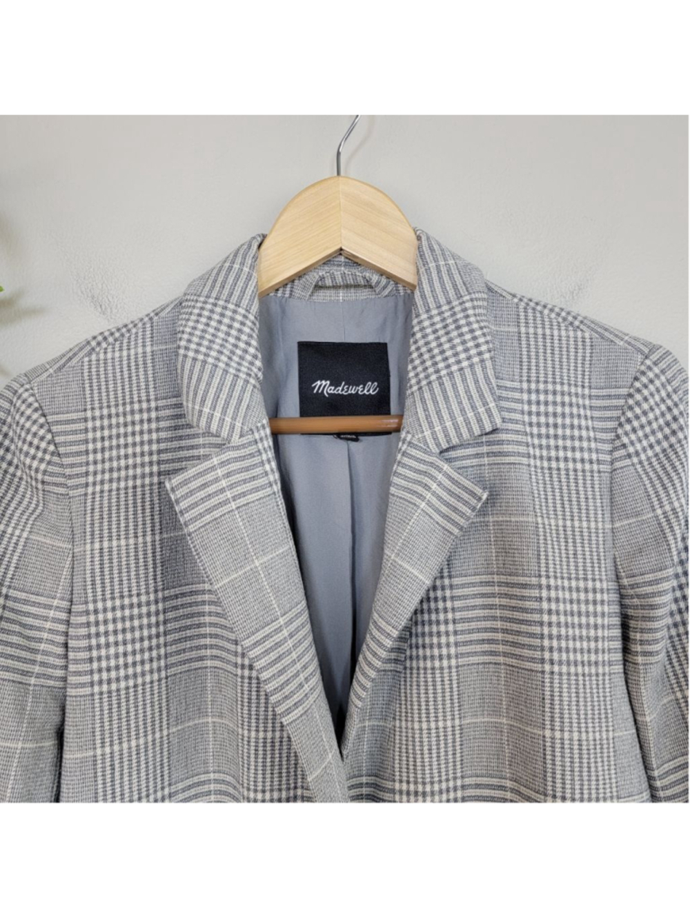 Madewell S Dorset Blazer Galloway Plaid Double Button Notched Collar Oversized - Picture 3 of 12